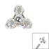 Titanium Claw Set CZ Jewelled Mini Trinity for Internal Thread shafts in 1.2mm