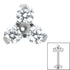 Titanium Claw Set CZ Jewelled Trinity for Internal Thread shafts in 1.2mm