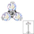 Titanium Claw Set CZ Jewelled Trinity for Internal Thread shafts in 1.2mm