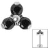 Titanium Claw Set CZ Jewelled Trinity for Internal Thread shafts in 1.2mm
