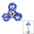 Titanium Claw Set CZ Jewelled Trinity for Internal Thread shafts in 1.2mm