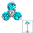 Titanium Claw Set CZ Jewelled Trinity for Internal Thread shafts in 1.2mm