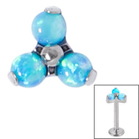 Titanium Claw Set Synth Opal Trinity for Internal Thread shafts in 1.2mm