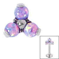 Titanium Claw Set Synth Opal Trinity for Internal Thread shafts in 1.2mm