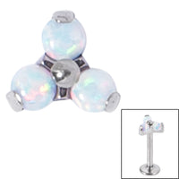 Titanium Claw Set Synth Opal Trinity for Internal Thread shafts in 1.2mm