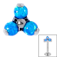 Titanium Claw Set Synth Opal Trinity for Internal Thread shafts in 1.2mm
