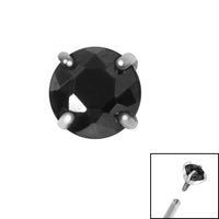Titanium Claw Set Round CZ Jewel for Internal Thread shafts in 1.2mm