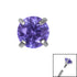 Titanium Claw Set Round CZ Jewel for Internal Thread shafts in 1.2mm