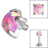 Titanium Claw Set Round Synth Opal Top for Internal Thread shafts in 1.2mm