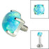 Titanium Claw Set Round Synth Opal Top for Internal Thread shafts in 1.2mm