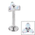 Titanium Internally Threaded Labrets 1.2mm - Titanium Claw Set Synth Opal Trinity