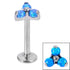 Titanium Internally Threaded Labrets 1.2mm - Titanium Claw Set Synth Opal Trinity