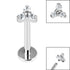 Titanium Internally Threaded Labrets 1.2mm - Titanium Claw Set CZ Jewelled Mini Trinity