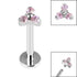 Titanium Internally Threaded Labrets 1.2mm - Titanium Claw Set CZ Jewelled Mini Trinity