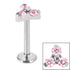 Titanium Internally Threaded Labrets 1.2mm - Titanium Claw Set CZ Jewelled Trinity