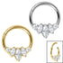 Titanium Hinged Claw Set Marquise Fan Hinge Ring