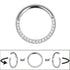 Titanium Hinged Pave Set 3 Sided Jewelled Hinge Clicker Ring