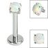 Titanium Internally Threaded Labrets 1.2mm - Titanium Claw Set Round Synth Opal