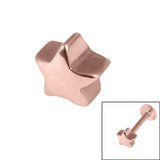 Rose Gold Steel Externally Threaded Attachment - 1.2mm Cast Steel Star