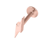Steel Externally Threaded Labret with Steel Lightning Bolt Attachment 1.2mm