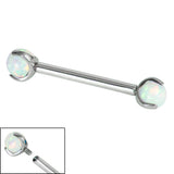 Titanium Internally Threaded Barbells 1.6mm - Titanium Claw Set Opal Balls