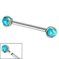 Titanium Internally Threaded Barbells 1.6mm - Titanium Claw Set Opal Balls