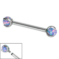 Titanium Internally Threaded Barbells 1.6mm - Titanium Claw Set Opal Balls