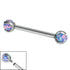 Titanium Internally Threaded Barbells 1.6mm - Titanium Claw Set Opal Balls