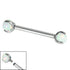 Titanium Internally Threaded Barbells 1.6mm - Titanium Claw Set Opal Balls