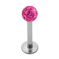 Smooth Glitzy Ball Labrets 1.2mm Gauge