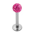 Smooth Glitzy Ball Labrets 1.2mm Gauge