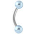 Steel Curved Bar with Acrylic Pearl Balls 1.6mm