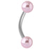 Steel Curved Bar with Acrylic Pearl Balls 1.6mm
