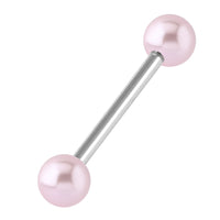 Steel Barbell with Acrylic Pearl Balls 1.6mm