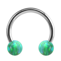 Steel Circular Barbell (CBB) (Horseshoes) with Synthetic Opal Balls 1.2mm