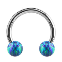Steel Circular Barbell (CBB) (Horseshoes) with Synthetic Opal Balls 1.2mm