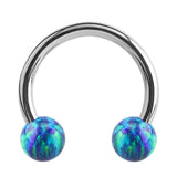Steel Circular Barbell (CBB) (Horseshoes) with Synthetic Opal Balls 1.2mm