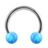 Steel Circular Barbell (CBB) (Horseshoes) with Synthetic Opal Balls 1.2mm
