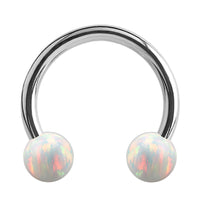 Steel Circular Barbell (CBB) (Horseshoes) with Synthetic Opal Balls 1.2mm