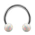 Steel Circular Barbell (CBB) (Horseshoes) with Synthetic Opal Balls 1.2mm