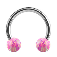 Steel Circular Barbell (CBB) (Horseshoes) with Synthetic Opal Balls 1.2mm