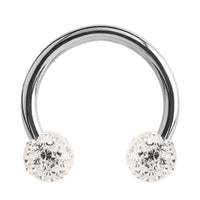 Steel Circular Barbell (CBB) (Horseshoes) with Glitzy Balls 1.2mm
