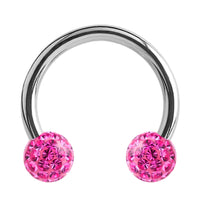 Steel Circular Barbell (CBB) (Horseshoes) with Glitzy Balls 1.2mm