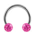 Steel Circular Barbell (CBB) (Horseshoes) with Glitzy Balls 1.2mm