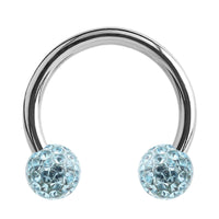 Steel Circular Barbell (CBB) (Horseshoes) with Glitzy Balls 1.2mm