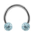 Steel Circular Barbell (CBB) (Horseshoes) with Glitzy Balls 1.2mm