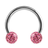 Steel Circular Barbell (CBB) (Horseshoes) with Glitzy Balls 1.2mm