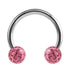 Steel Circular Barbell (CBB) (Horseshoes) with Glitzy Balls 1.2mm
