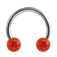 Steel Circular Barbell (CBB) (Horseshoes) with Glitzy Balls 1.2mm
