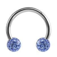 Steel Circular Barbell (CBB) (Horseshoes) with Glitzy Balls 1.2mm